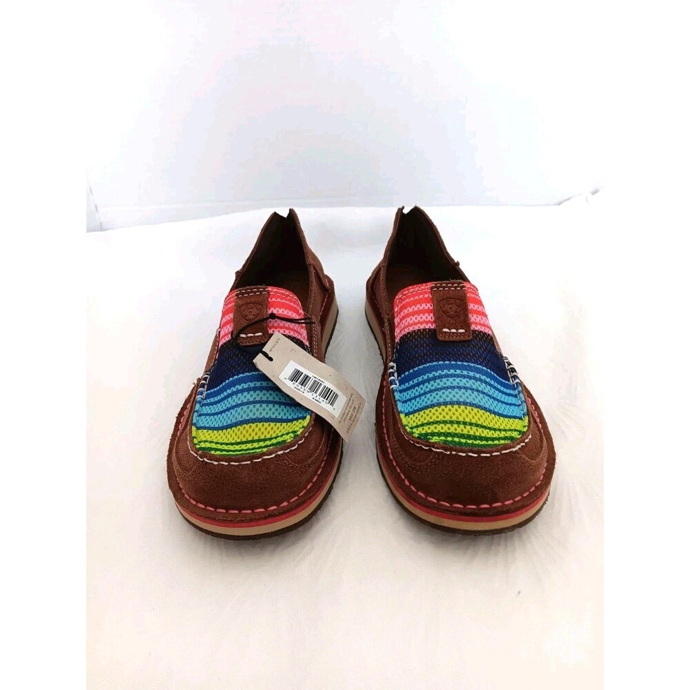 Ariat Women's Cruiser Rainbow Southwest Stripe Brown Suede Loafers Sz 10B NWT - Picture 2 of 9